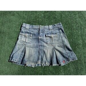 Vintage Y2K EDC by Esprit Denim Distressed Jean Mini Skirt - Size 38